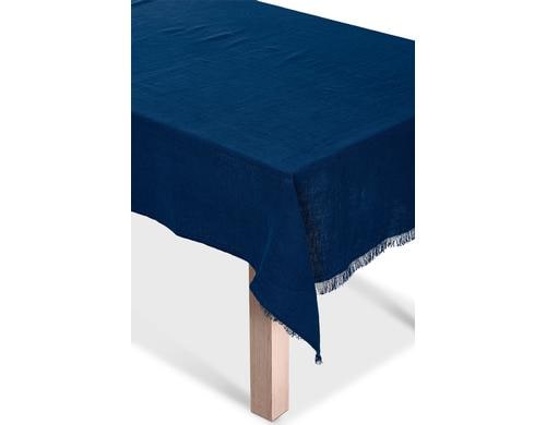 MARKSLJD Tischtuch Torun, Blau 150x350 cm (BxL), 100% Leinen, waschbar 40