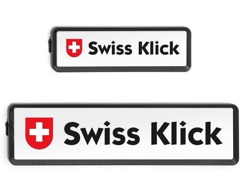 SWISS KLICK Nummernrahmen Langformat SET Schwarz, 8x30 + 11x51cm