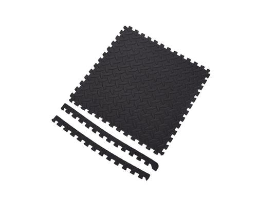FTM Bodenschutzmatte 6er Set schwarz 40x40x1 cm, schwarz