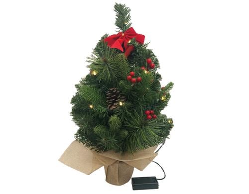 Dameco LED Weihnachtsbaum mit Jute-Topf 15 LED warmweiss, DM: 25cm, H 50cm
