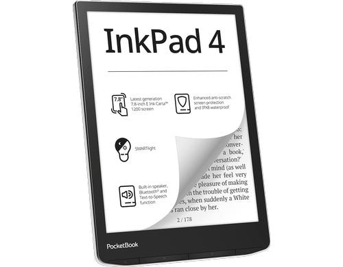 PocketBook InkPad 4 Silber 7.8 eInk Display (19.8cm), 32GB intern
