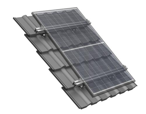 Solar-pac Montageset Dachziegel 1150/30mm fr 2 Module max Breite 115cm Dicke 30mm sw