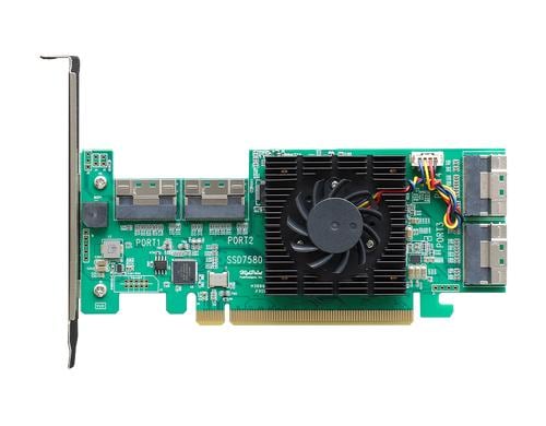 Highpoint SSD7580B RAID-Kontroller, 8x NVME PCI-x16v4 U.2, PCI-Ex16v4, RAID 0,1/10