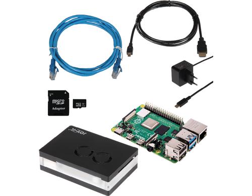 Raspberry Pi 4B 4GB Set Pi 4B, 4GB, 32GB SD, PSU, Case, HDMI, LAN