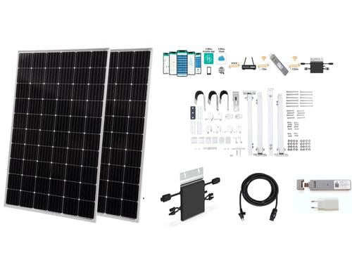 Technaxx Solar Balkonkraftwerk 600W TX-248 HM-600,2x 325 W Modul,1x DTU, 2x Halterung