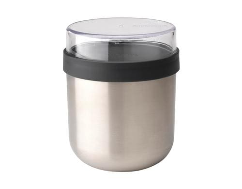 Brabantia Thermo-Foodbehlter Make & Take 0.5 Liter, Dark Grey, 8-12 Stunden heiss