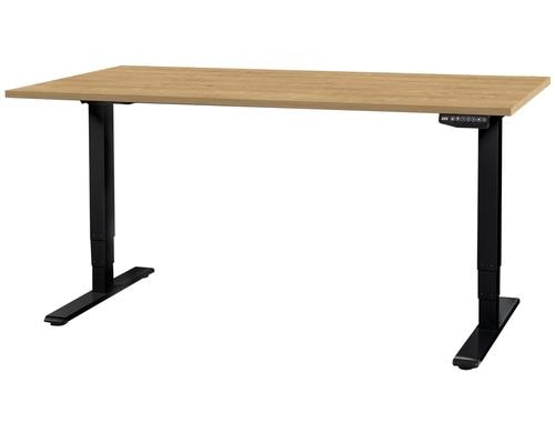 Contini Tisch hhenverstellbar Eiche Tischplatte 1.6x0.8m / Gestell Schwarz