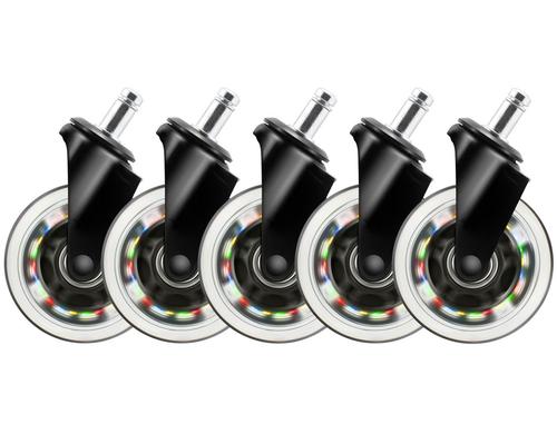 Deltaco GAM-141 RGB Casters Wheels, 5 Pack