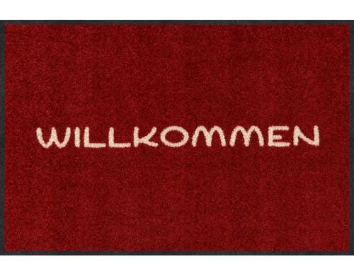 Salonlwe Einfach Willkommen rot  Fussmatte 50x75 cm, Flor Polyamid, Anti-Rutsch