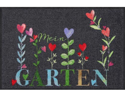 Salonlwe Mein Garten grey Fussmatte 50x75 cm, Flor Polyamid, Anti-Rutsch