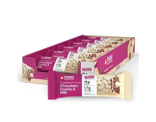 Maxi Nutrition Creamy Core Protein Bar Chocolate Cookie&Milk, Box: 12x45g