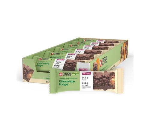 Maxi Nutrition Creamy Core Protein Bar Chocolate Fudge vegan, Box: 12x45g