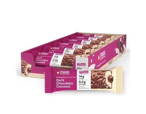 Maxi Nutrition Creamy Core Protein Bar Dark Chocolate Coconut, Box: 12x45g