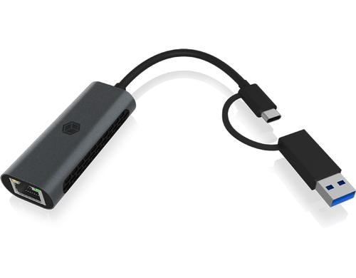ICY BOX IB-LAN301-C3 USB zu RJ45 verbindet Notebooks mit Gigabit Lan und USB