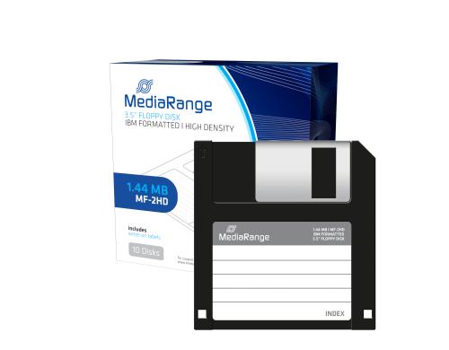 Mediarange Disketten 3.5, 1.44 MB formatiert, 10er Pack, schwarz