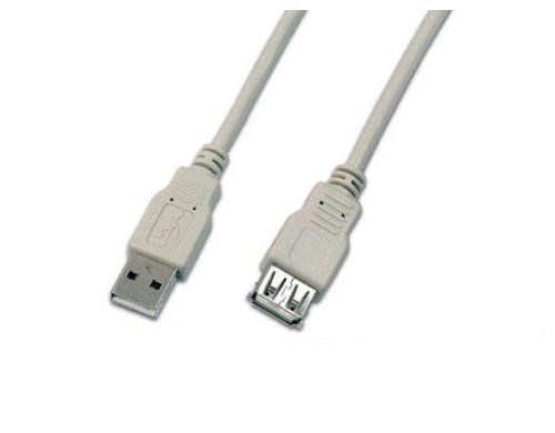 USB2.0-Kabel A-A: 15cm, bis 480Mbps Verlngerungskabel M/F, grau