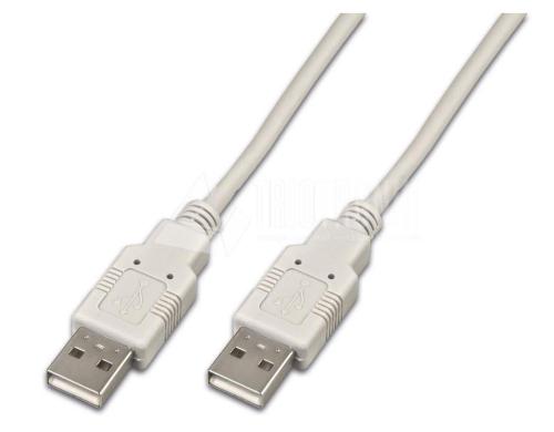 USB2.0-Kabel A-A: 100cm, bis 480Mbps Spezialkabel M/M, grau