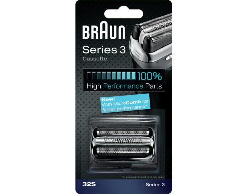 Braun Scherteile Kombipack 32S fr Series 3 silber, Scherblatt mit Klingenblock