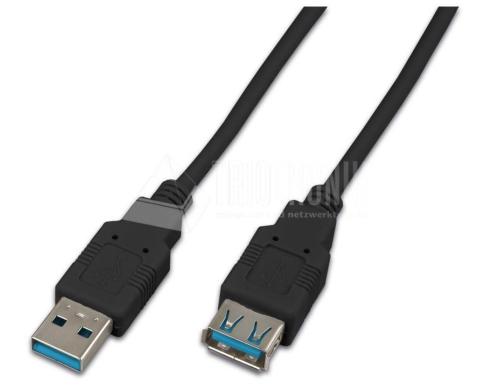 Wirewin USB3.0 Kabel, 0.5m, A-A, schwarz Verlngerungskabel