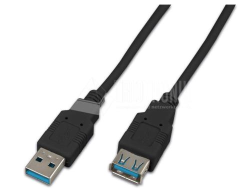 Wirewin USB3.0 Kabel, 1.8m, A-A, schwarz Verlngerungskabel