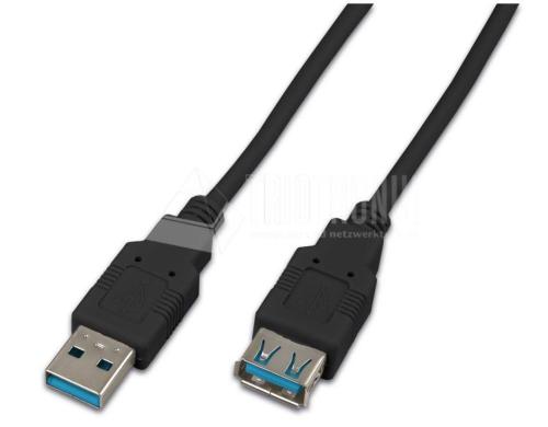 Wirewin USB3.0 Kabel, 3m, A-A, schwarz Verlngerungskabel
