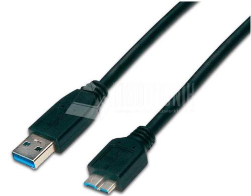 Wirewin USB3.0 Kabel, 1m, A-Micro-B fr USB3.0 Gerte, bis 5Gbps, schwarz