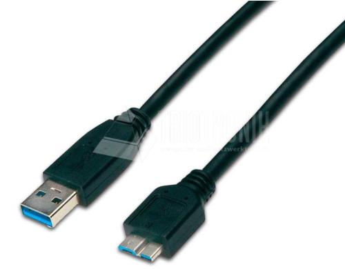 Wirewin USB3.0 Kabel, 5m, A-Micro-B fr USB3.0 Gerte, bis 5Gbps, schwarz