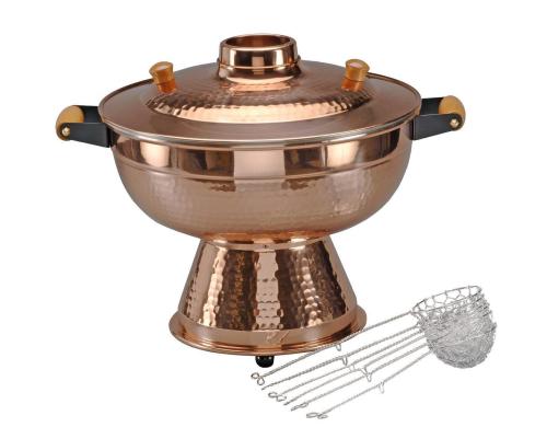 TTM Mongolentopf Luxe mit 6 Siebchen fr Fondue Chinoise oder Fischfondue