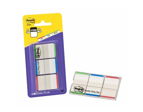 3M Post-it Index Strong, 3x12 Tabs grn/blau/rot