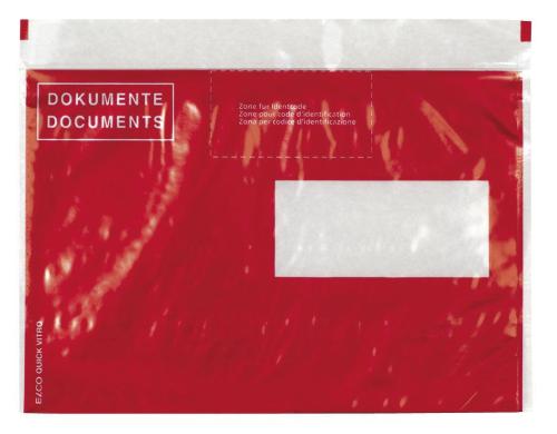 Elco Quick Vitro Dokumententaschen rot, C5, 250er Schachtel, Fenster rechts