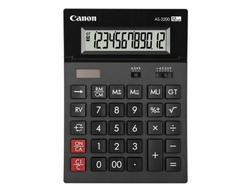 Canon Tischrechner AS-2200 Solar- und Batteriebetrieb, 12-stellig
