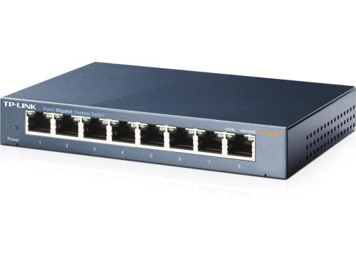 TP-Link TL-SG108: 8 Port Desktop Switch Unmanaged, 8x 10/100/1000Mbps RJ45-Ports