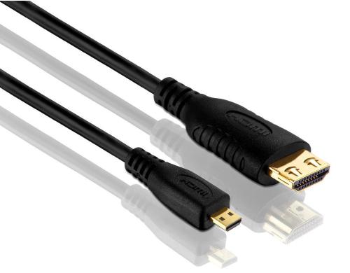 PureInstall, MICRO HDMI Kabel, 1.00m Beidseitig konfektioniert Premium HDMI DIY