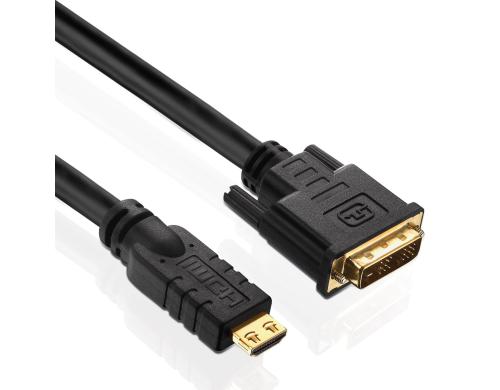 PureInstall, Adapterkabel HDMI/DVI, 1.00m 1080p, vergoldete Stecker