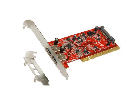 exSys EX-1092, 2 Port USB 3.0, PCI, inkl. LP Blende, Chip: Renesas uPD720202