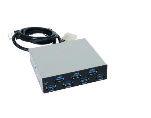 exSys EX-1167, Interner USB 3.0 HUB, mit 7 Ports für 3.5 Front-Einbau,