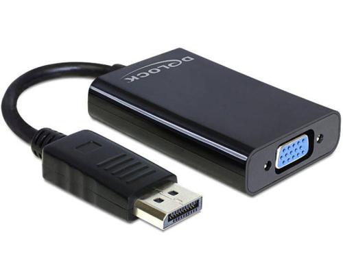 Monitoradapter DP zu VGA, schwarz, Audio Verstrkung via USB-Strom optional mglich
