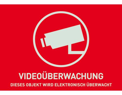 Warn Aufkleber Videoüberwachung, deutsch kleine (Abmasse: 74x52.5 mm)