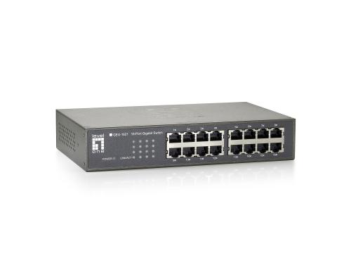 LevelOne GEU-1621: 16Port Switch 1Gbps Nway Ports, int. Netzteil,