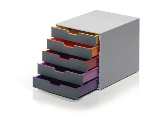 Durable Schubladenbox Varicolor 5 5 farbige Schubladen, 292x356mm
