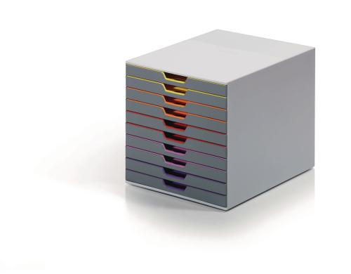 Durable Schubladenbox Varicolor 10 10 farbige Schubladen, 292x280x356mm