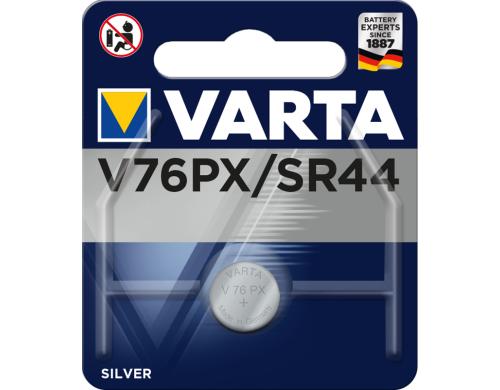 VARTA Knopfzelle V76PX, 1.55V, 1Stk vergl. Typ 4075, SR44