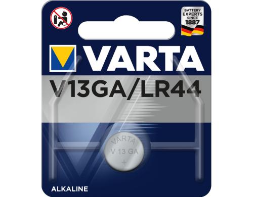 VARTA Knopfzelle V13GA, 1.5V, 1Stk vergl. Typ 4276, LR44