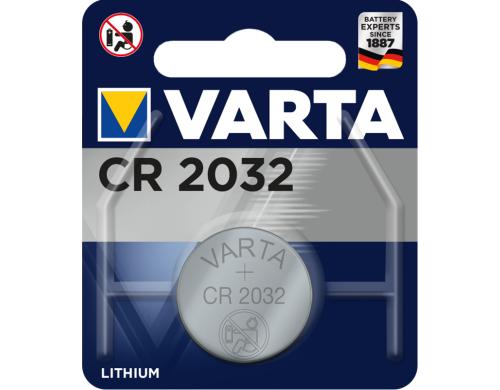 VARTA Knopfzelle CR2032, 3V, 1Stk vergl. Typ 6032,