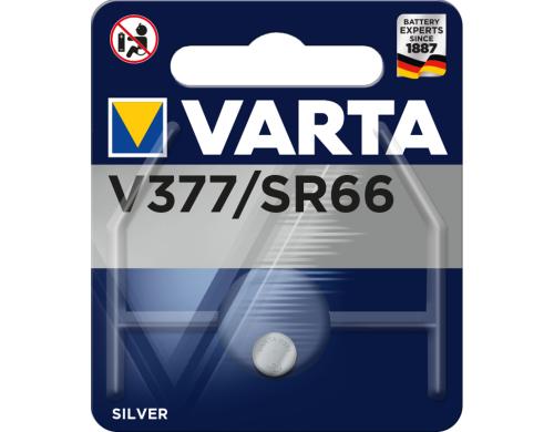 VARTA Knopfzelle V377, 1.55V, 1Stk vergl. Typ 377 / SR66 / SR626SW