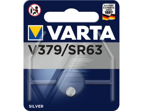 VARTA Knopfzelle V379, 1.55V, 1Stk vergl. Typ 379 / SR63