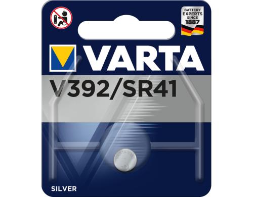 VARTA Knopfzelle V392, 1.55V, 1Stk vergl. Typ 392 / SR41