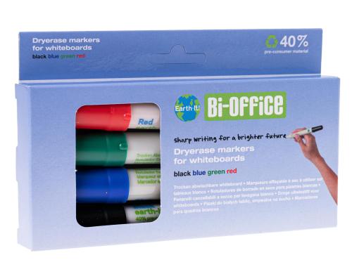 Bi-Office Whiteboard-Marker Earth-it 4er schwarz/rot/grn/blau