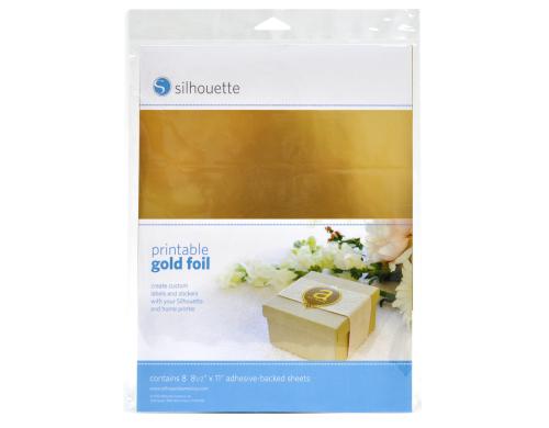 Silhouette Bedruckbare Goldfolie Set mit 8 Stck, selbstklebende Rckseite
