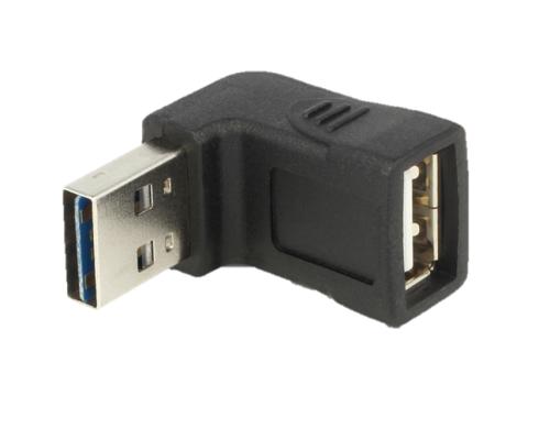 USB2.0 Easy Adapter: A-Stecker zu A-Buchse Oben-Unten gewinkelt, Stecker beidseitig